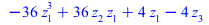 `+`(`-`(`*`(36, `*`(`^`(z[1], 3)))), `*`(36, `*`(z[1], `*`(z[2]))), `*`(4, `*`(z[1])), `-`(`*`(4, `*`(z[3]))))